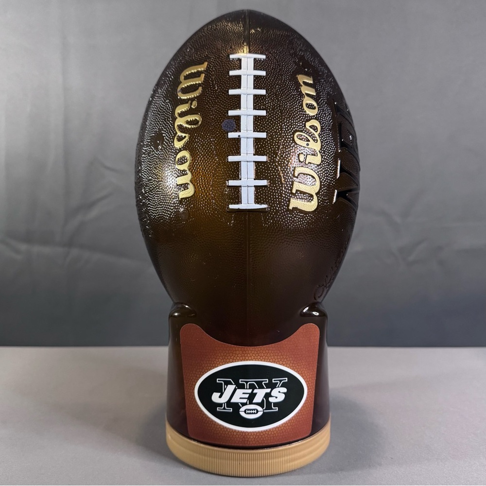 Vintage Wilson Pretzel Nugget New York Jets NFL Football Shaped Coin Bank